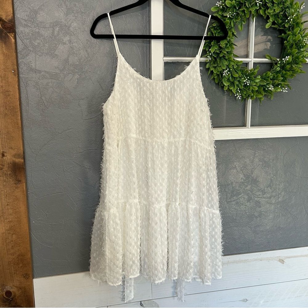 Blu Pepper White Textured Sleeveless Dress Women's small